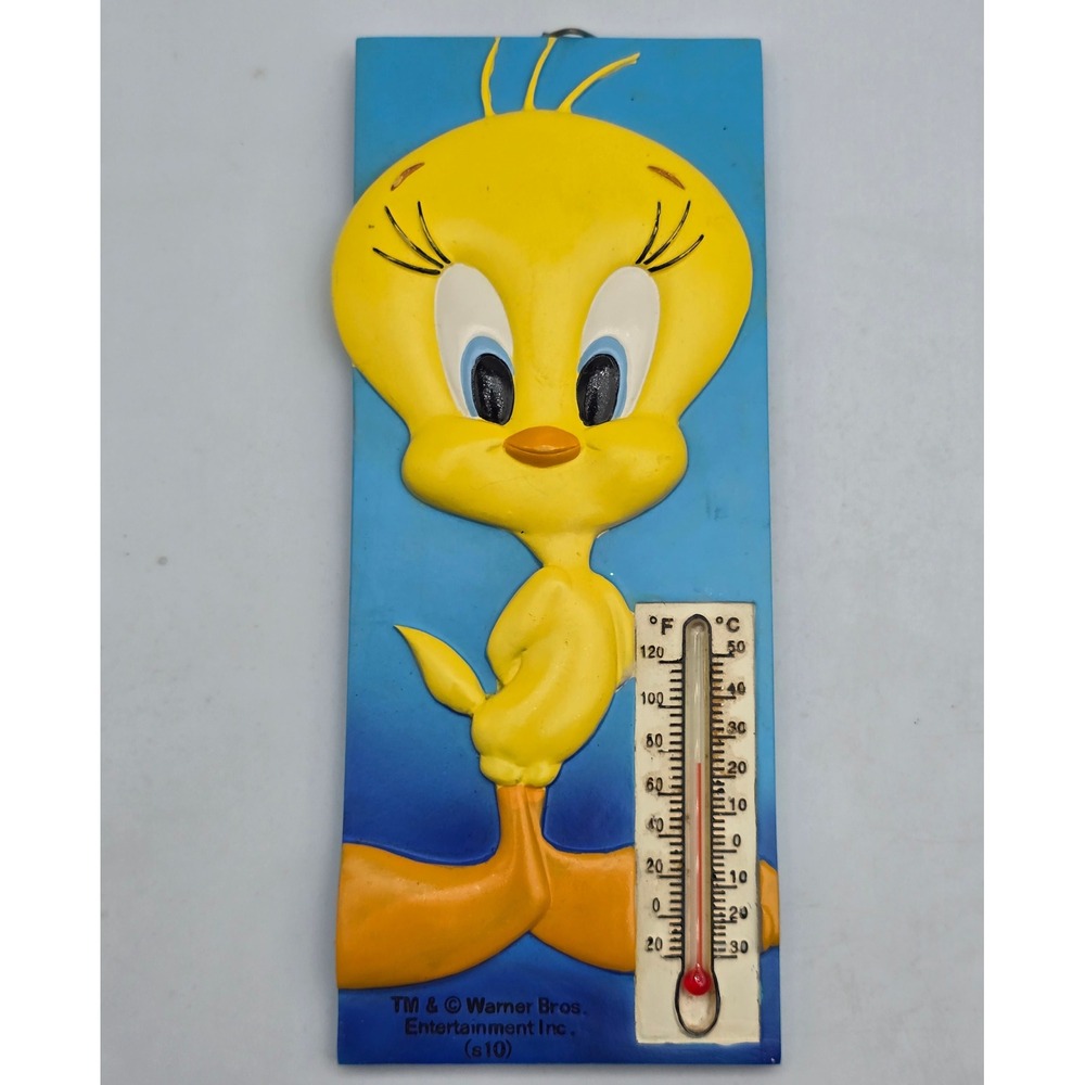 Vintage 90s Warner Bros Tweety Bird Wall Thermometer Spoontiques Looney Tunes